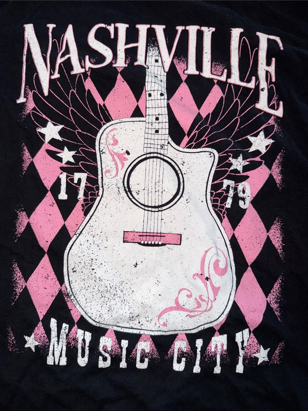 Nashville Music City Graphic Tee - Black & Pink - Picture 2 of 3